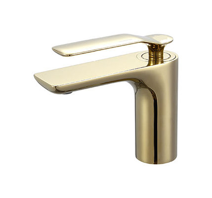 Mixer de bronce dorado con grifo de baño con palanca única agua fría y caliente OEM
