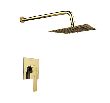 Una sola palanca oculta en la pared bañera o ducha mezclador cepillado oro baño grifo de latón grifo frío y caliente ducha de cabeza OEM