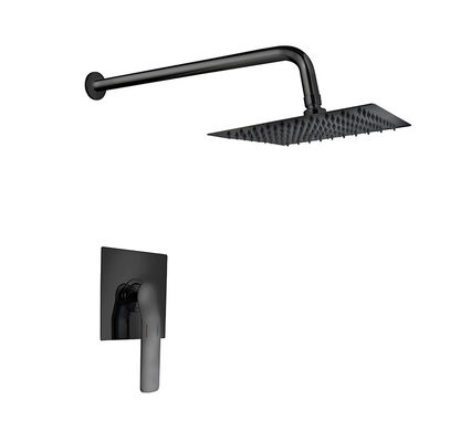 Una sola palanca oculta en la pared bañera o ducha mezclador de baño negro mate grifo de latón de baño frío y caliente ducha OEM