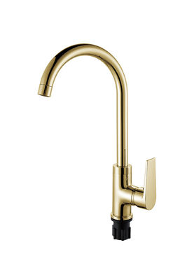 Grifos de lavabo de cocina de palanca única de latón dorado OEM frío y caliente