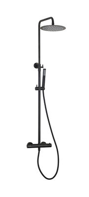Baño de bronce negro Matt Grifos de ducha termostático Temperatura ajustable