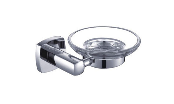 Accesorios de baño de vidrio Chrome OEM base de latón Cuadrado soporte de plato de jabón de latón