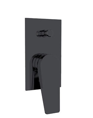 Una sola palanca oculta en la pared construida en el baño o ducha mezclador desviador negro mate baño grifo de latón ducha de lluvia OEM