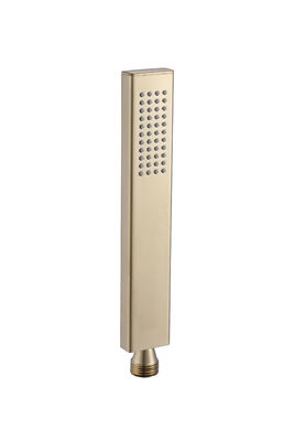 Micrófono de latón ducha de manos ducha de mano para la columna de ducha cepillado oro baño boquilla de silicio fácil limpio cuadrado OEM
