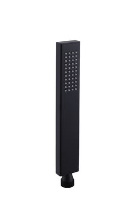 Micrófono de latón ducha de manos ducha de mano para la columna de ducha mat negro de baño boquilla de silicio fácil limpio cuadrado OEM