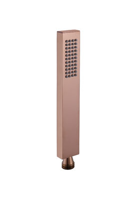 Micrófono de latón ducha de manos ducha de mano para la columna de ducha rosa oro baño boquilla de silicio fácil limpio cuadrado OEM
