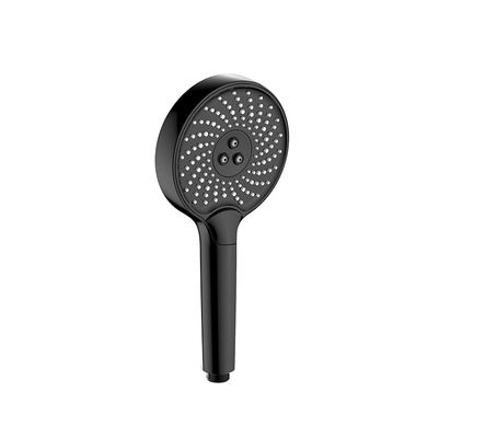 Duchas de mano de plástico ABS 3 Columna de función Negro Silicio líquido Boquilla redonda fácil limpia OEM