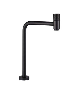 Bibcock SUS304 Alto tubo largo grifo de agua fría de cubierta única montado Matt Negro
