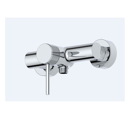 Grifos de ducha de baño de palanca única Anular Knurl Manilla de cobre cromo Agua fría y caliente