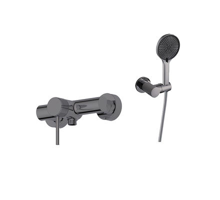 Artillería de metal de latón Grifos de ducha de baño de palanca única Manija anular Knurl