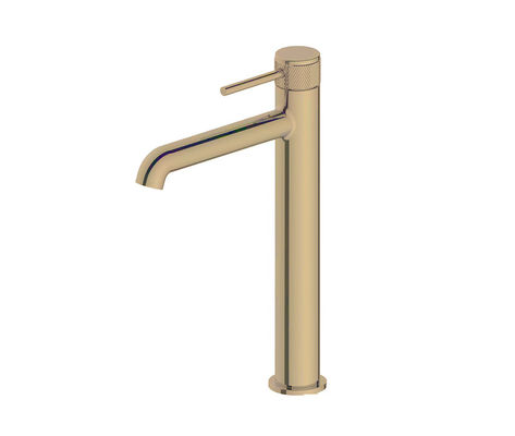 Cuenca de bronce dorado cepillado, grifo de mezcla, sola palanca, baño alto
