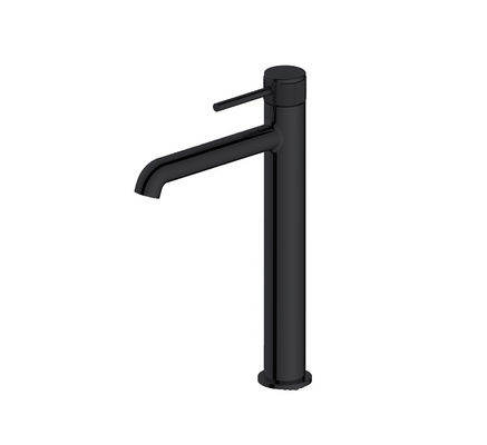 La mano de Knurl anulado de latón baño Matt negro mezclador de la cuenca del cuerpo alto