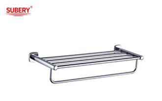 Accesorios de baño de cromo de latón de baño de doble toalla con estante
