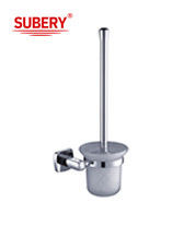 Tomador de cepillo de baño de bronce de cristal Chrome con diseño curvo