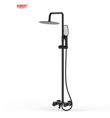 Baño de bronce negro Matt Grifos de ducha termostático Temperatura ajustable