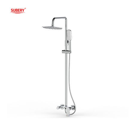 Grifos de ducha de baño de latón con palanca única Mixer de ducha expuesto OEM Clásico redondo