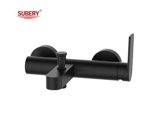 OEM de bronce bañera grifo mezclador ducha cuerpo de bronce baño manija de palanca única Baño negro mate