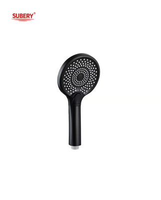 Duchas de mano de plástico ABS 3 Columna de función Negro Silicio líquido Boquilla redonda fácil limpia OEM