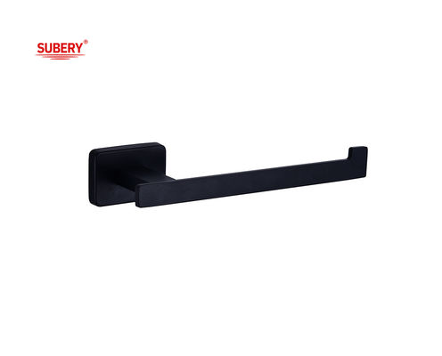 Accesorios de baño montados en la pared de zinc Portador de papel de papel higiénico de papel higiénico negro mate diseño rectángulo OEM ODM