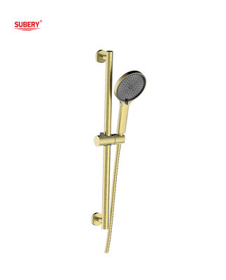 Brushed Golden Round Clásico Rod de ducha portátil montado en la pared