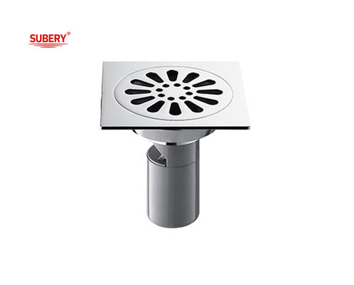 ODM OEM Baño piso de residuos de latón cromo moderno 100 X 100 mm