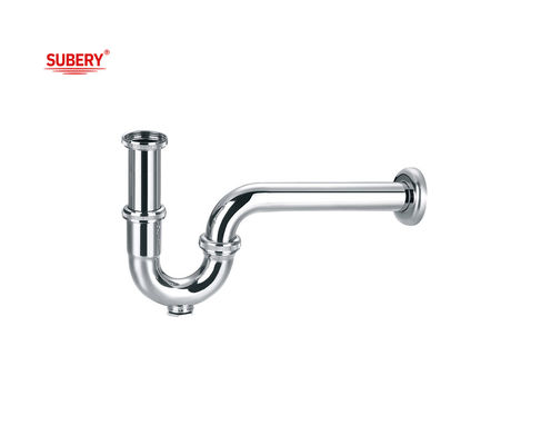 Tubo de lavadora de baño de latón, trampa para botellas de drenaje, sifón para baños, trampa para lavadoras, cromo OEM