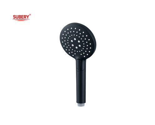 ABS plástico de 3 funciones ducha de manos ducha de mano para la columna de ducha negro mate bañera boquilla de silicio redonda fácil de limpiar OEM