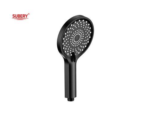 ABS 3 función ducha de manos ducha de mano para la columna de ducha baño negro nueva boquilla de silicio líquido redondo fácil limpio OEM
