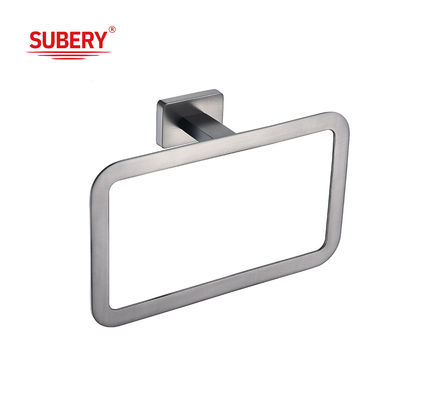 Accesorios de baño montados en la pared de zinc Rectángulo porta toalla de anillo rectángulo diseño OEM ODM clásico