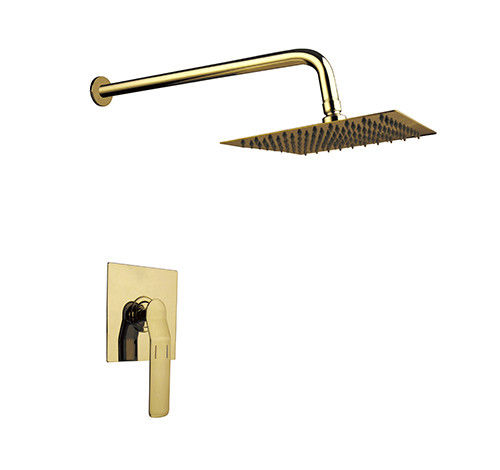 Una sola palanca oculta en la pared bañera o ducha mezclador cepillado oro baño grifo de latón grifo frío y caliente ducha de cabeza OEM