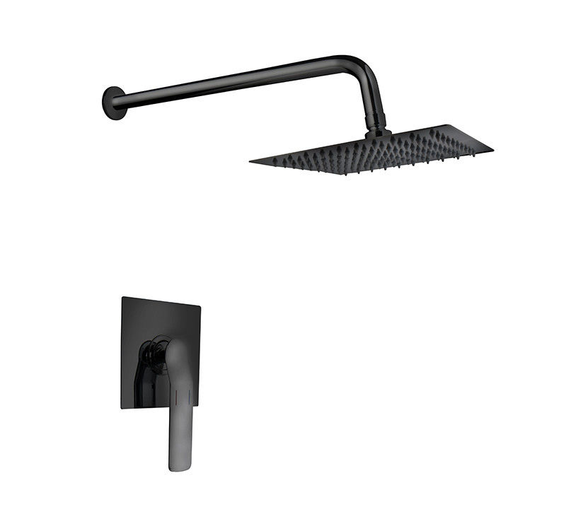 Una sola palanca oculta en la pared bañera o ducha mezclador de baño negro mate grifo de latón de baño frío y caliente ducha OEM