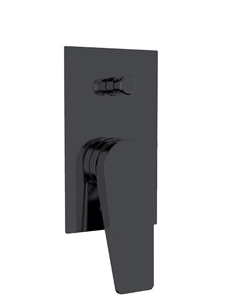 Una sola palanca oculta en la pared Baño o ducha mezclador con desviador Matt Negro Baño de cobre grifo OEM