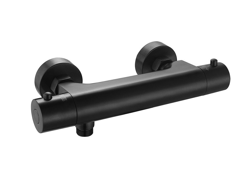 Temperatura termostática ajustable Mixer de chorro de ducha Matt Color negro grifo de cobre OEM redondo clásico
