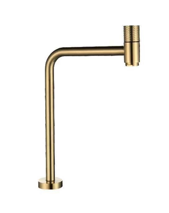 Mezclador de grifo de cuenca de agua fría SUS304 Bibcock Alto Longo Garrafo de cubierta única Montado Oro cepillado Oro