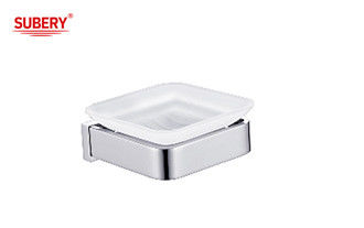 Portacipientes de jabón de latón baño de vidrio de alta calidad color cromo OEM nobel pieza de montaje de latón base de latón