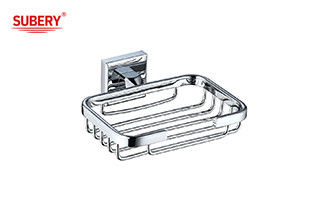 Cuadro de soporte de cesto de jabón de latón para platos de baño de alta calidad de color cromo OEM base de latón diseño cuadrado