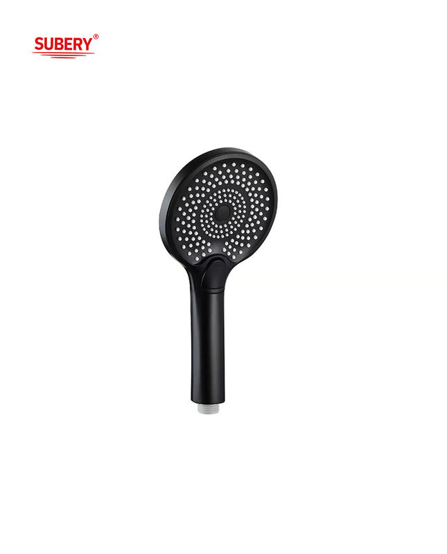 Duchas de mano de plástico ABS 3 Columna de función Negro Silicio líquido Boquilla redonda fácil limpia OEM
