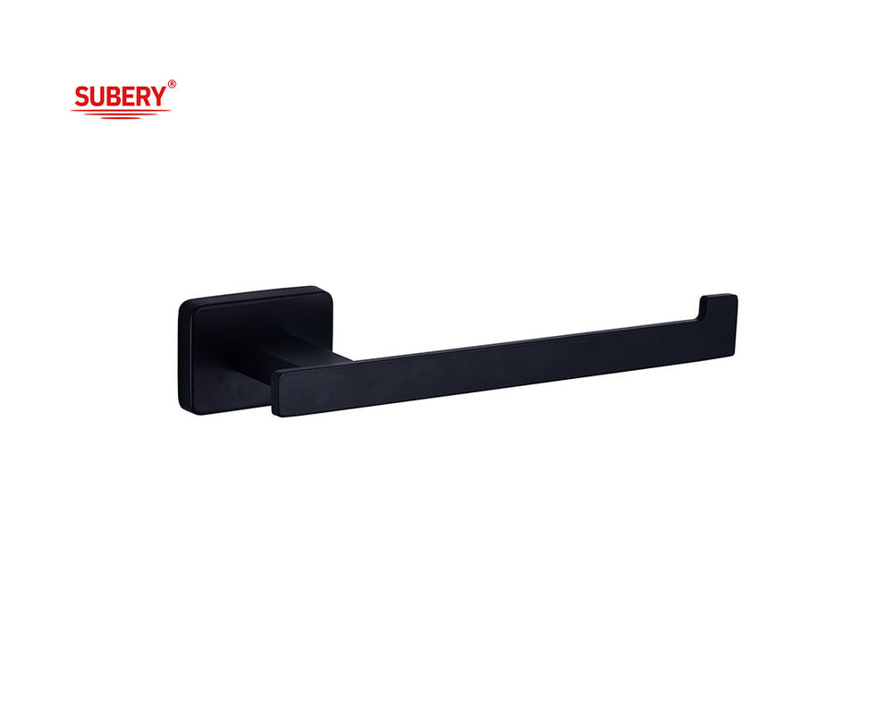 Accesorios de baño montados en la pared de zinc Portador de papel de papel higiénico de papel higiénico negro mate diseño rectángulo OEM ODM
