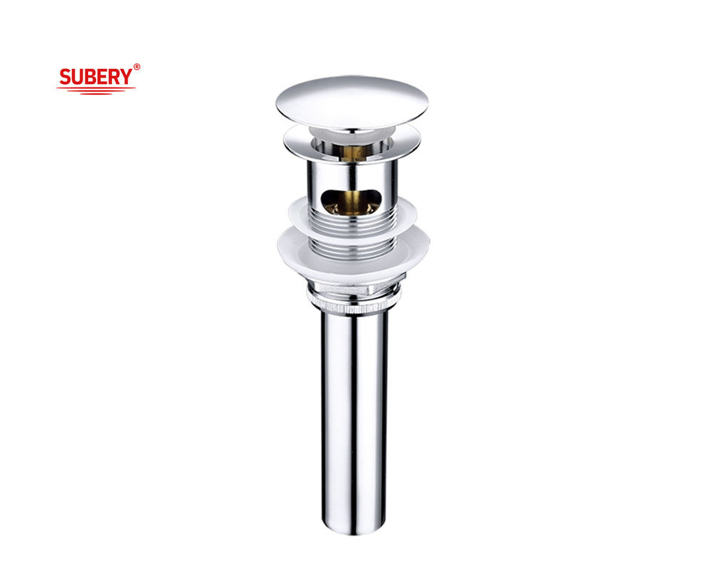 Desagüe de lavabo de cromo con tapón de tubería Desagüe de desechos de vanidad Desagüe de vasos de baño