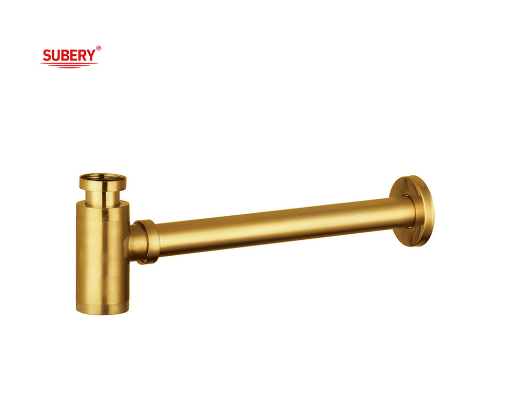 Zinc Botella Trampa Lavabo Lavadero Bañera Drainador Sifon Baño Para Lavadero Lavadero Cepillado TI-Oro OEM