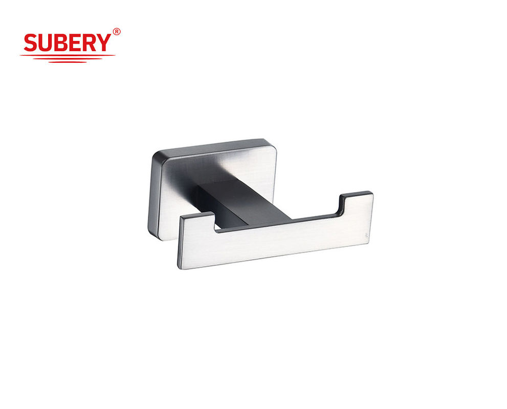 Zinc cuadrado doble vestido gancho pistola de baño color de metal diseño OEM clásico