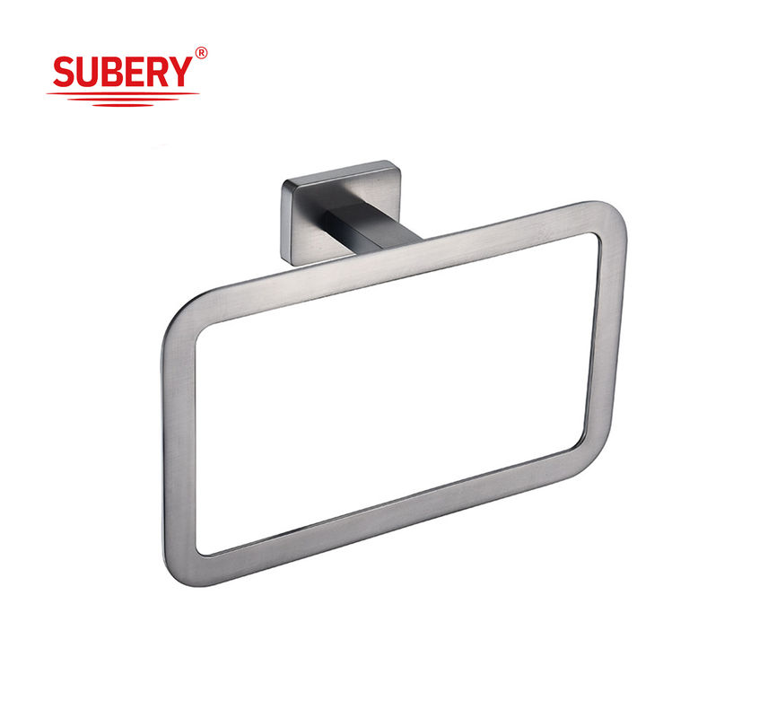 Accesorios de baño montados en la pared de zinc Rectángulo porta toalla de anillo rectángulo diseño OEM ODM clásico
