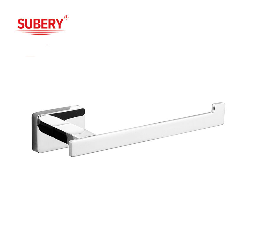 Accesorios de baño de zinc montado en la pared soporte de papel de rollo único diseño de rectángulo cromado OEM ODM