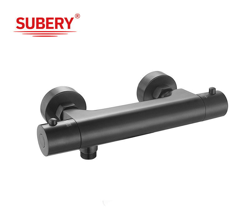 Matt Color negro de latón Grifos termostáticos OEM redondo clásico