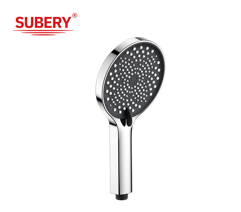 ABS plástico de 3 funciones ducha de manos columna de ducha de cromo baño nueva boquilla de silicio líquido redonda fácil de limpiar OEM