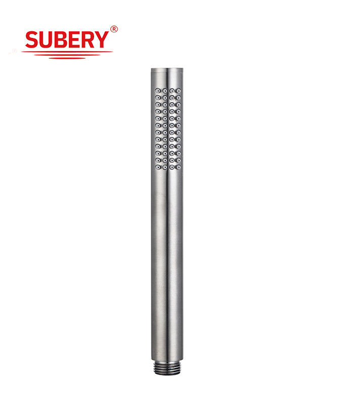 Micrófono de latón ducha de manos ducha de mano para ducha columna pistola de baño de metal boquilla de silicio fácil de limpiar redonda OEM