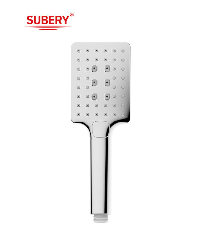 ABS 3 función ducha de manos ducha de mano para la ducha columna de cromo baño boquilla de silicio cuadrado fácil limpio OEM
