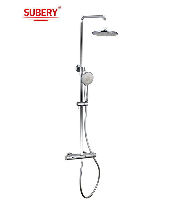 Venta directa de fábrica baño 304 de acero inoxidable montado en la pared con grifo de temperatura constante conjunto de ducha